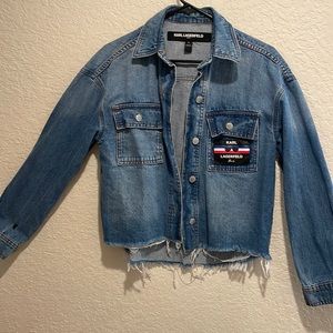 Karl Lagerfield Distressed Jean Jacket